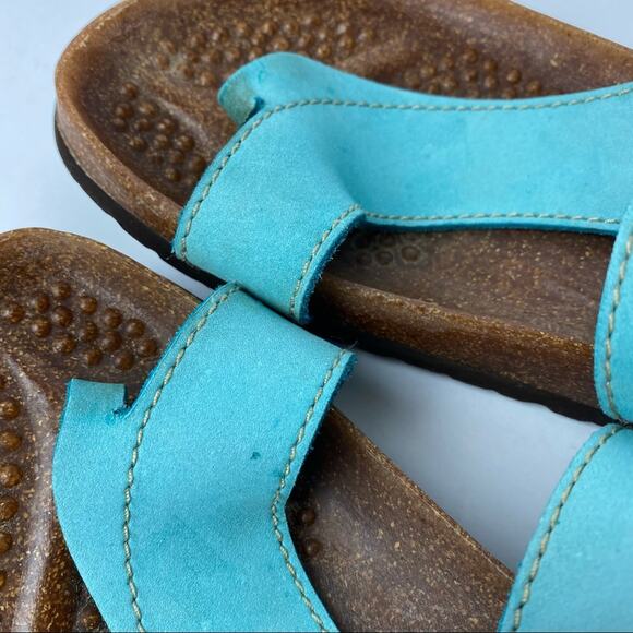 Aqua Leather Comfort Bed Toe Sandal Women’s Size 7 W - Picture 10 of 14